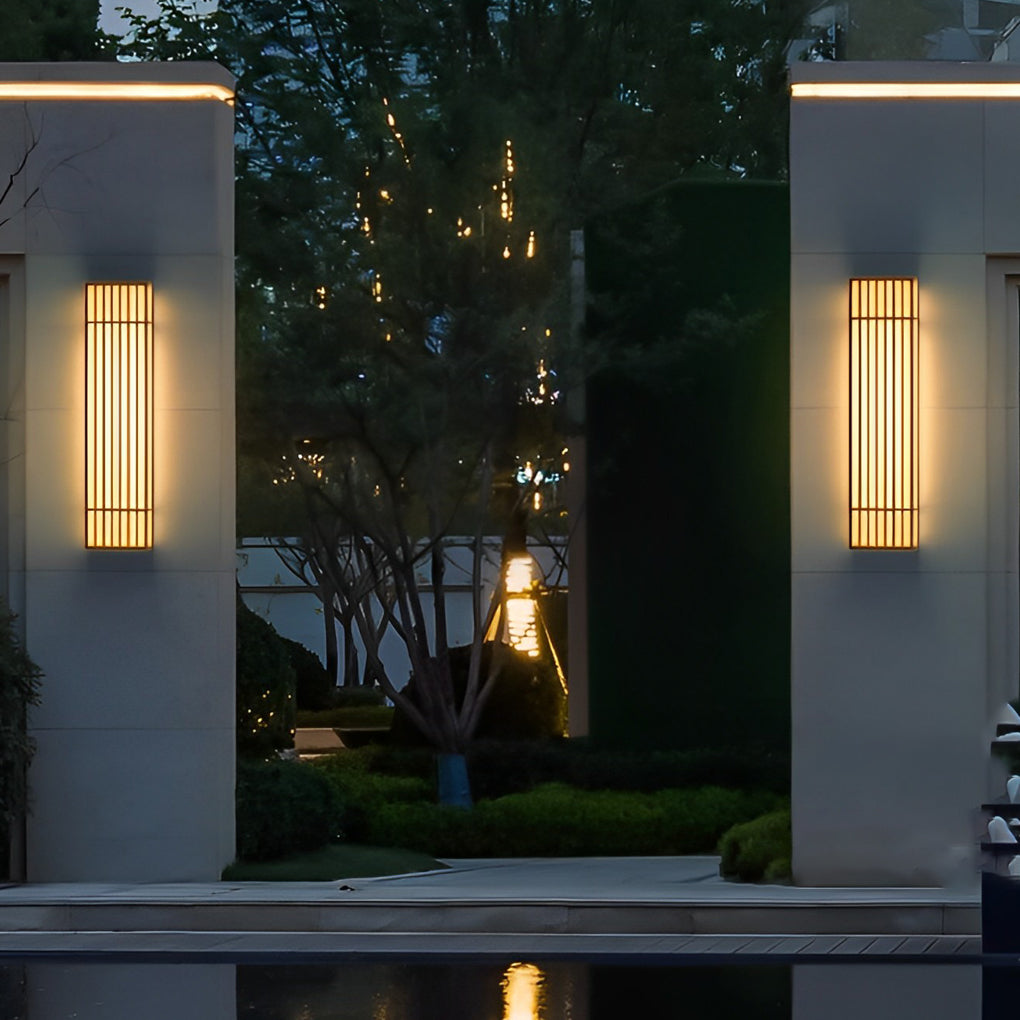 Premium Retro Grid Waterproof Rectangle LED Outdoor Wall Light