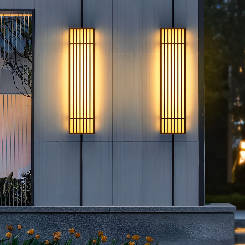 Premium Retro Grid Waterproof Rectangle LED Outdoor Wall Light