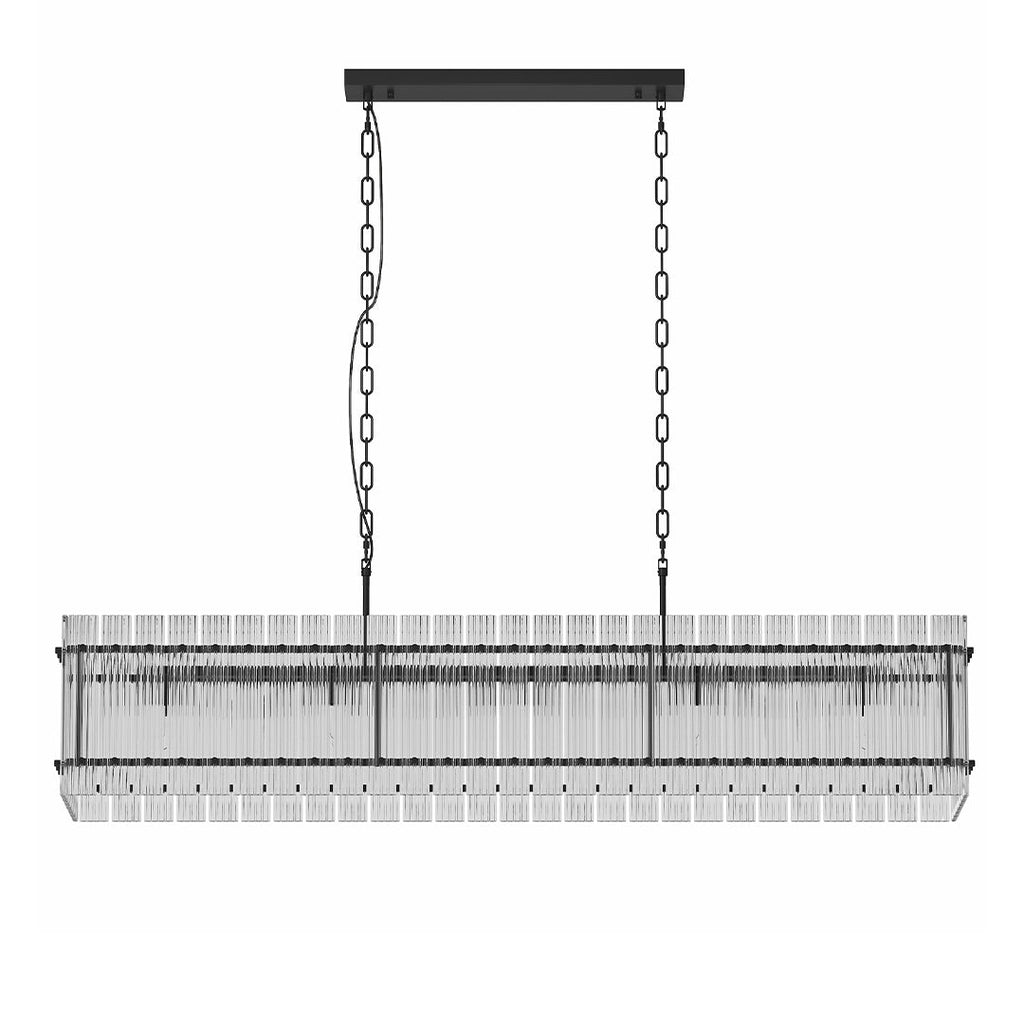 Luxury Iron Chandelier with Glass Lamp Shade - Elegant Ceiling Light