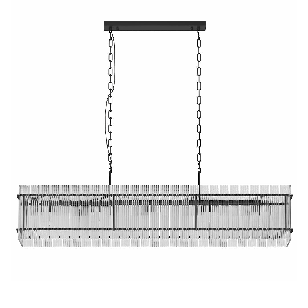 Luxury Iron Chandelier with Glass Lamp Shade - Elegant Ceiling Light