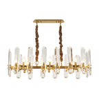 Modern Brass and Glass Chandelier Ceiling Light