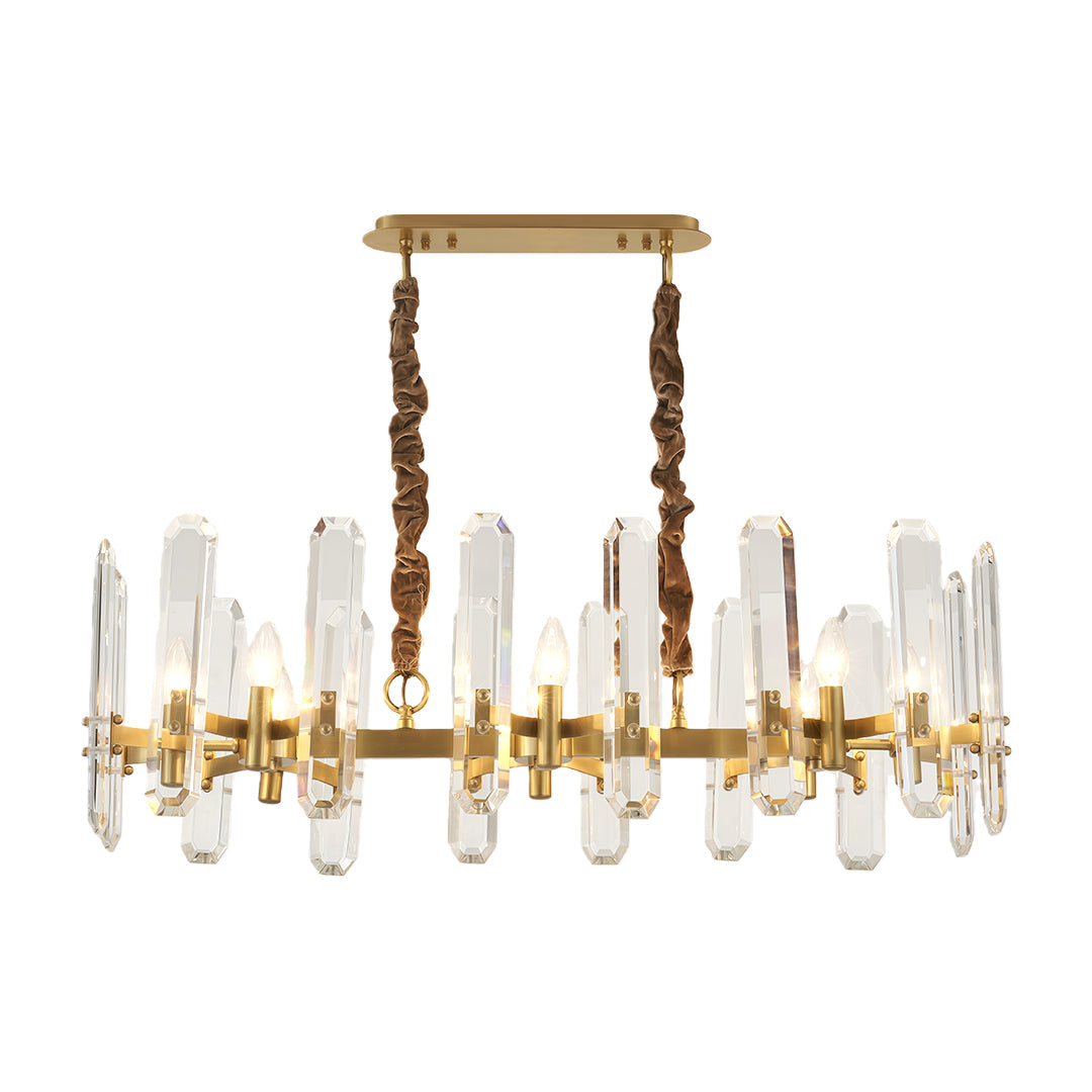 Modern Brass and Glass Chandelier Ceiling Light