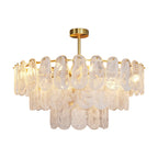 Midcentury Modern Copper and Glass Chandelier