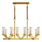 Luxury Copper Glass Drop Chandelier - Elegant Ceiling Light