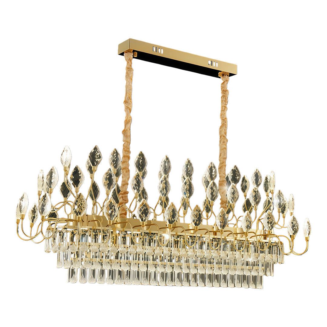 Luxury Gold Crystal LED Chandelier - Elegant Ceiling Light