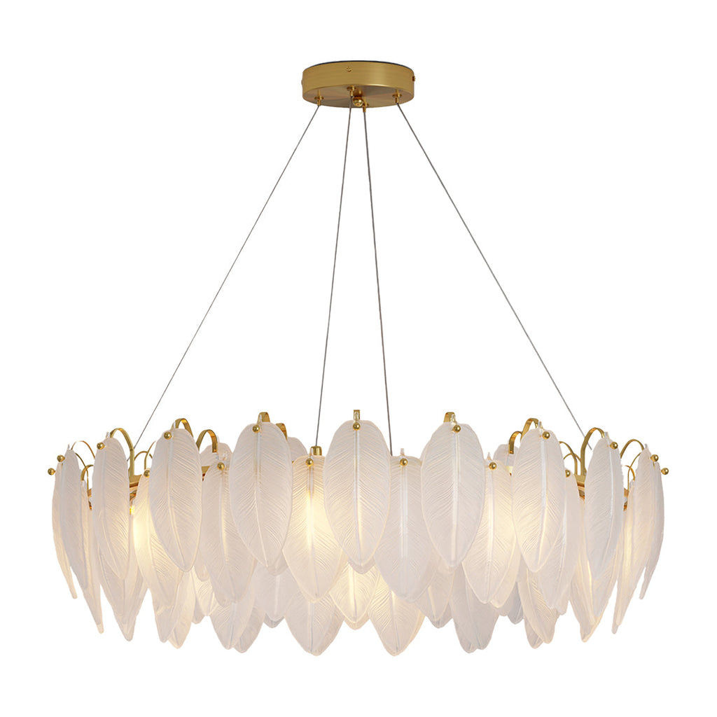 Modern Luxury Glass Feather Chandelier Ceiling Light
