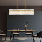 Luxury Iron Chandelier with Glass Lamp Shade - Elegant Ceiling Light