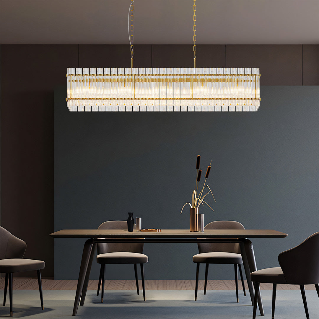 Luxury Iron Chandelier with Glass Lamp Shade - Elegant Ceiling Light
