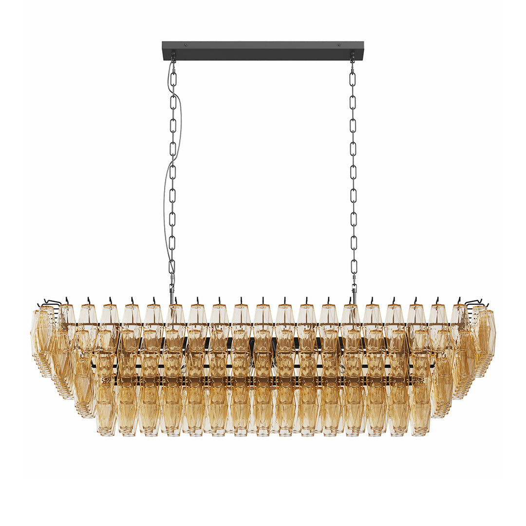 Luxury Multi-Head Glass Pendant Chandelier for Elegant Ceilings