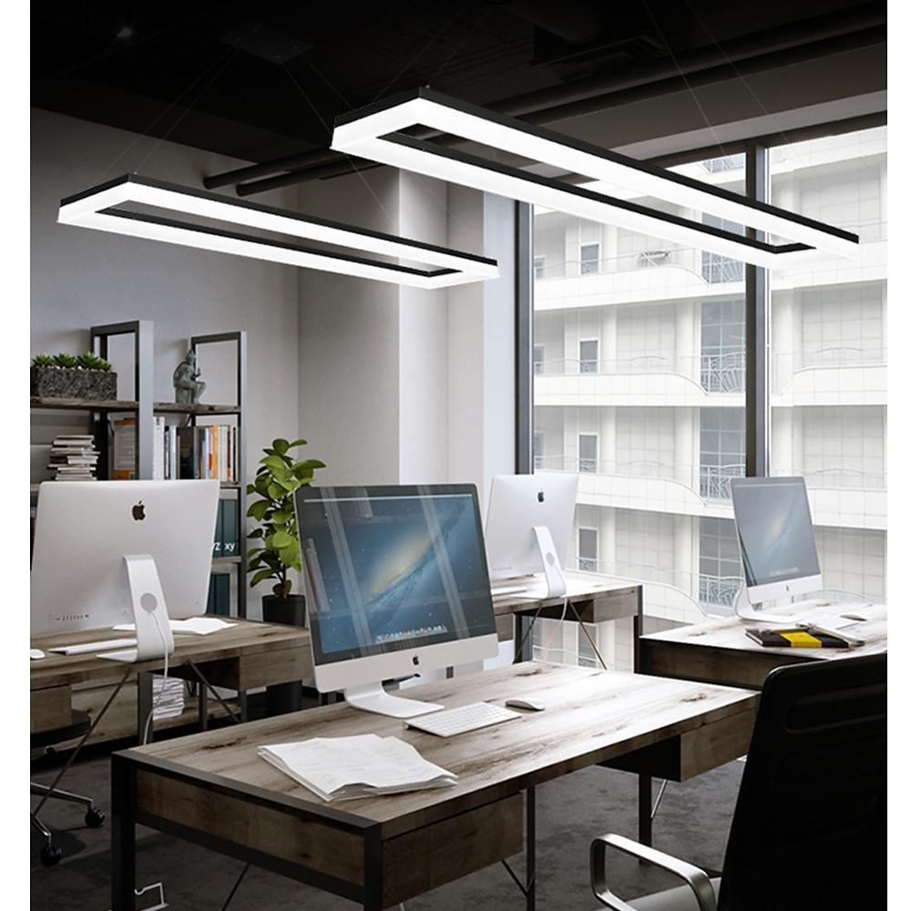 Modern Black Rectangular LED Pendant Ceiling Light
