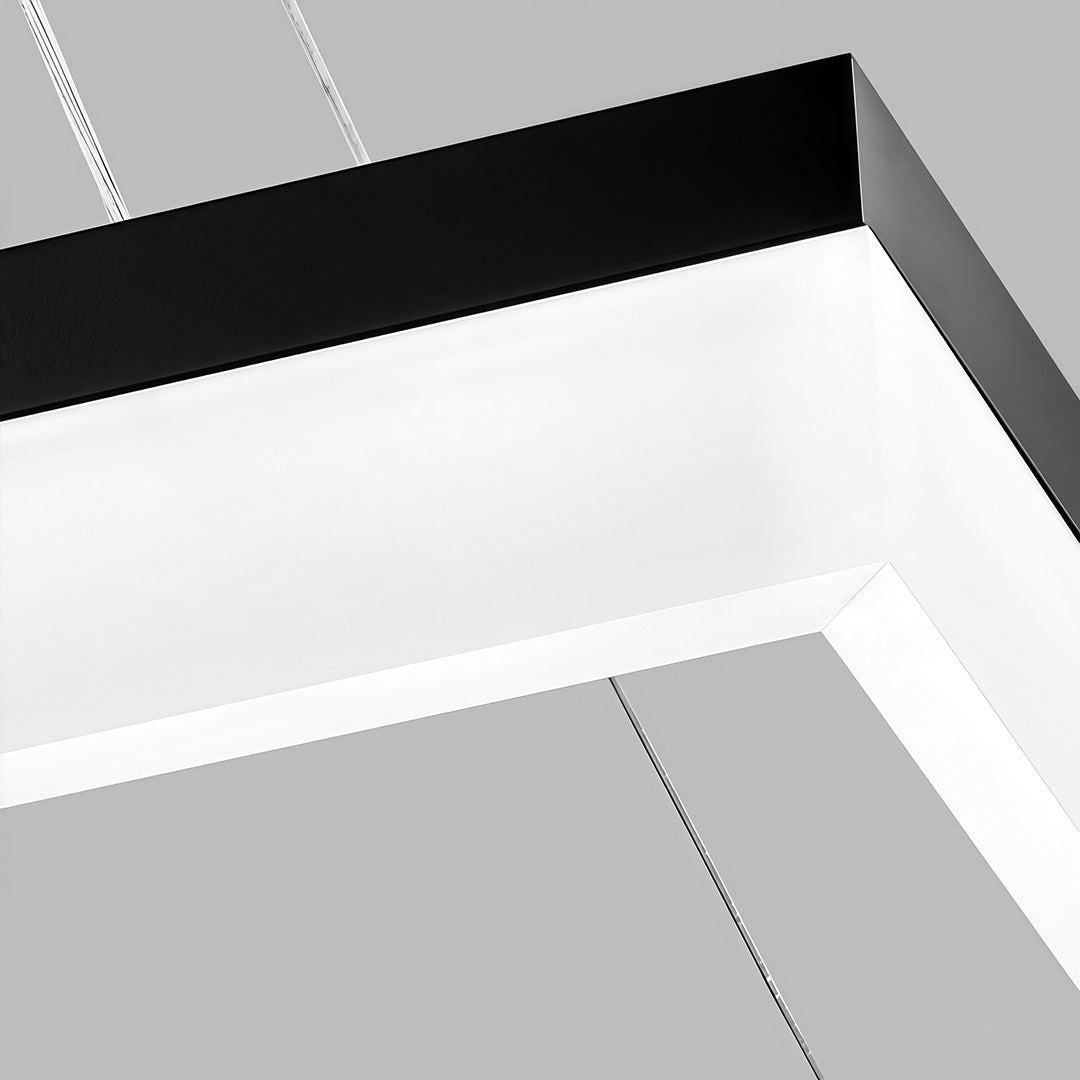 Modern Black Rectangular LED Pendant Ceiling Light