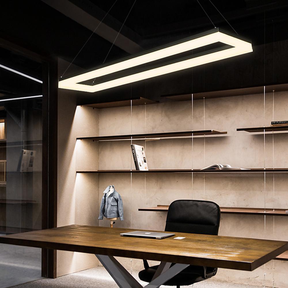 Modern Black Rectangular LED Pendant Ceiling Light