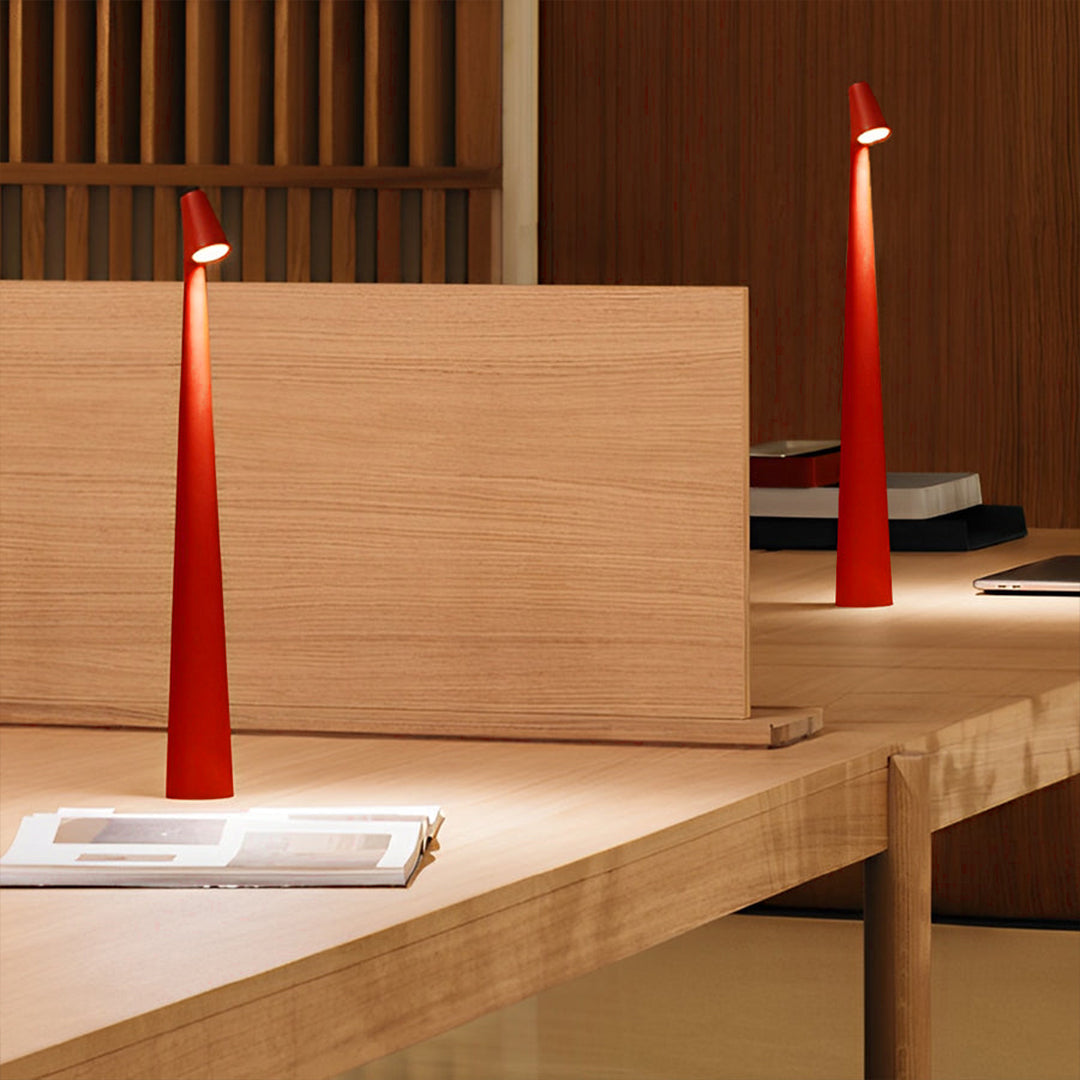 Modern Dimmable LED Cone Table Lamp - Metal Design