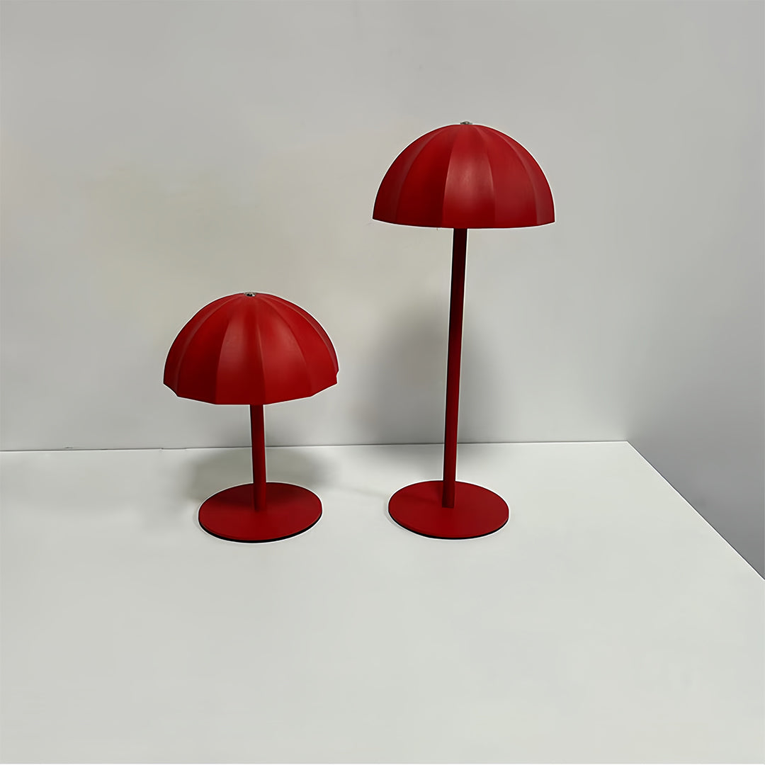 Minimalist Cordless Rechargeable Metal Mushroom Table Lamp