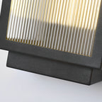 Modern Rectangular LED Outdoor Wall Light with Reeded Glass