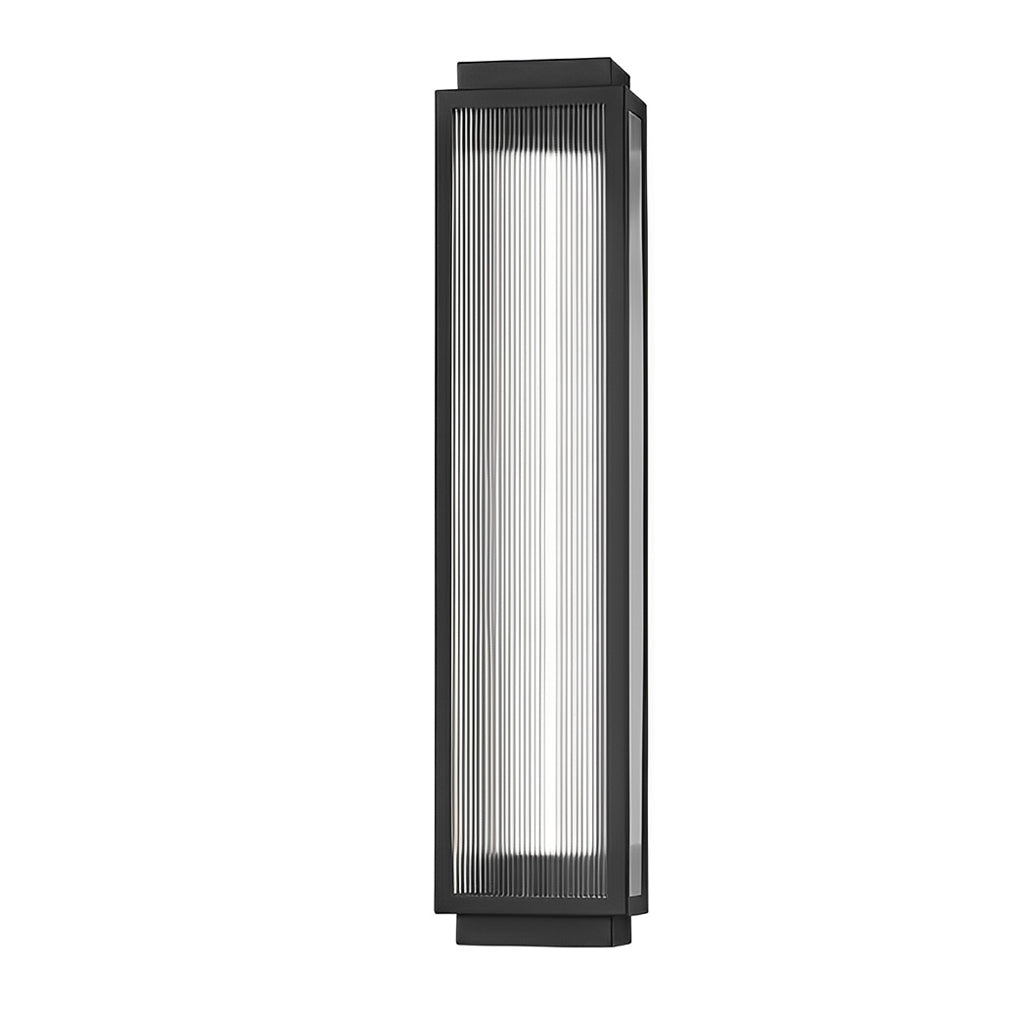Modern Rectangular LED Outdoor Wall Light with Reeded Glass