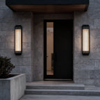 Modern Rectangular LED Outdoor Wall Light with Reeded Glass