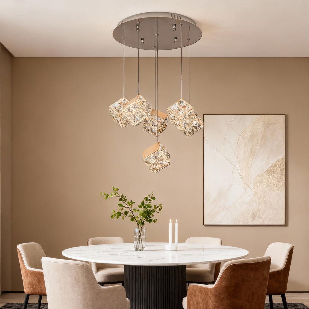 Luxury Crystal Chandelier - Rubik's Cube Ceiling Light