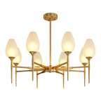 Modern Brass Glass Chandelier - Minimalist Ceiling Light