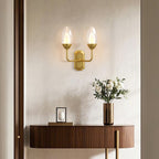 Modern Luxury Dual Head Copper Glass Wall Light