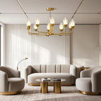 Luxury Copper Minimalist Chandelier - Modern Ceiling Light