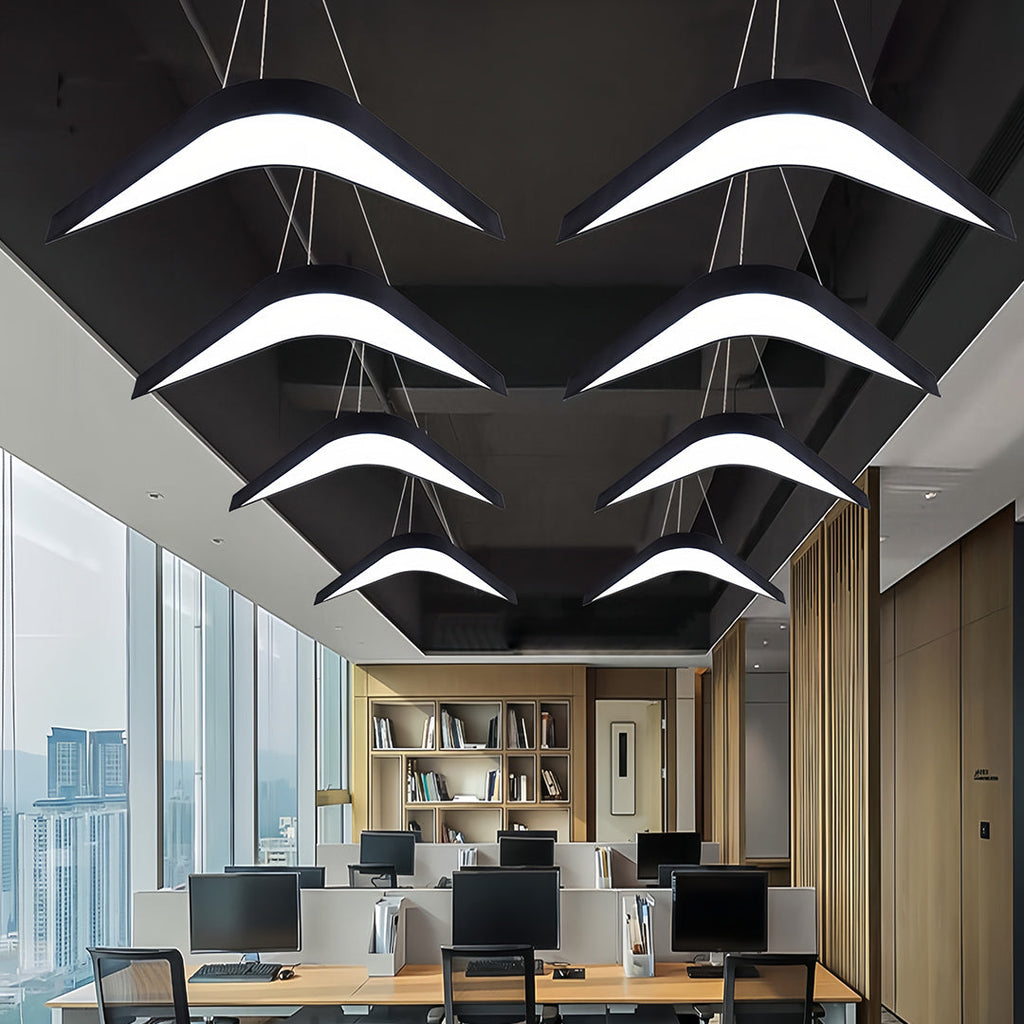 Contemporary Wrought Iron Swallowtail Chandelier - Elegant Ceiling Light