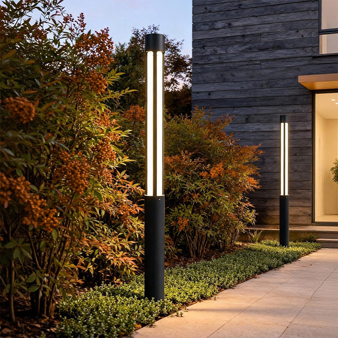 Modern Cylindrical LED Bollard Lights for Residential Landscaping