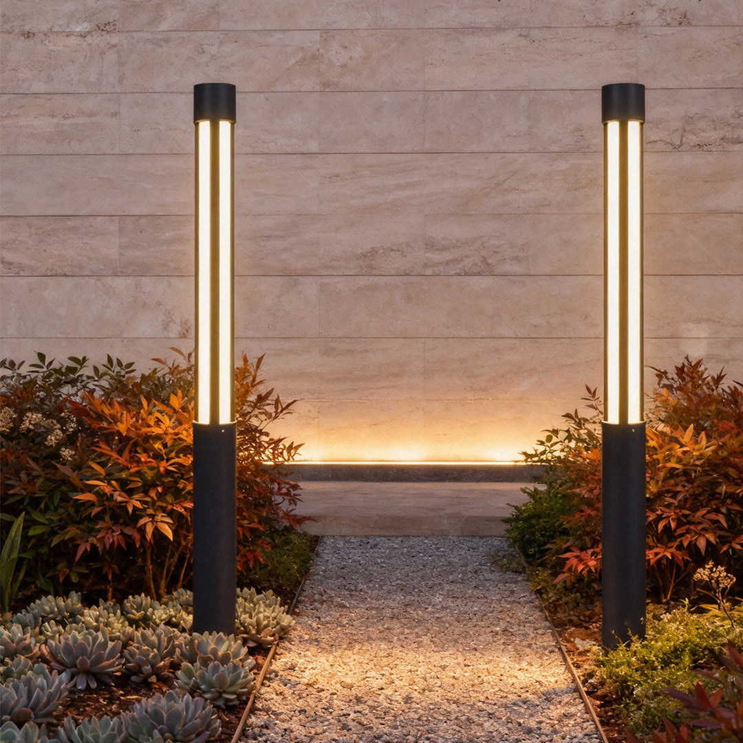Modern Cylindrical LED Bollard Lights for Residential Landscaping