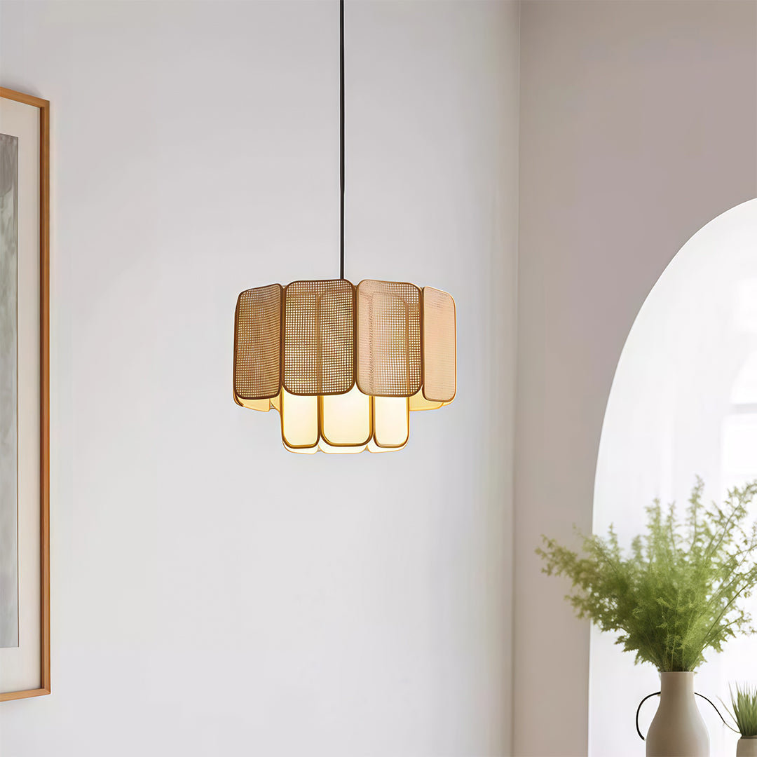 Japanese Zen Bamboo Pendant Light - Rattan Ceiling Fixture