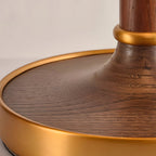 Vintage Brass Dome Table Lamp with Fabric Shade and Pull Chain