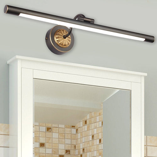 Adjustable Black Copper Bathroom Vanity Light with 240° Rotatable LED Head