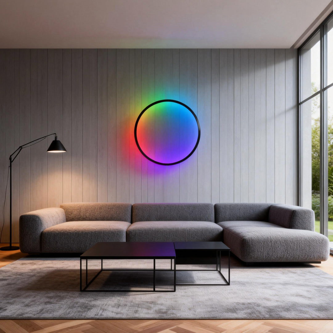 Modern Black RGB LED Ring Well Light - Stylish Decorative Fixture