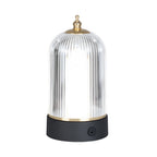 Ribbed Glass LED Table Lamp - Ambient Nightstand Lantern