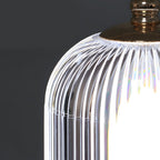 Ribbed Glass LED Table Lamp - Ambient Nightstand Lantern