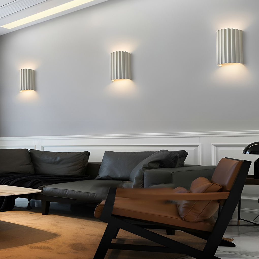 Nordic Ribbed Wall Sconces - Up and Down LED Lighting
