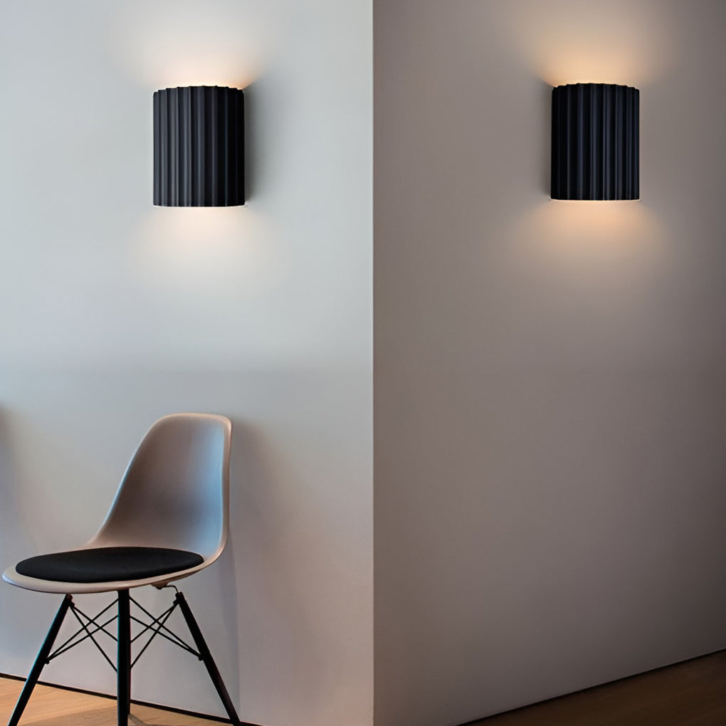 Nordic Ribbed Wall Sconces - Up and Down LED Lighting