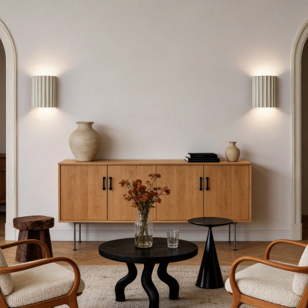 Nordic Ribbed Wall Sconces - Up and Down LED Lighting