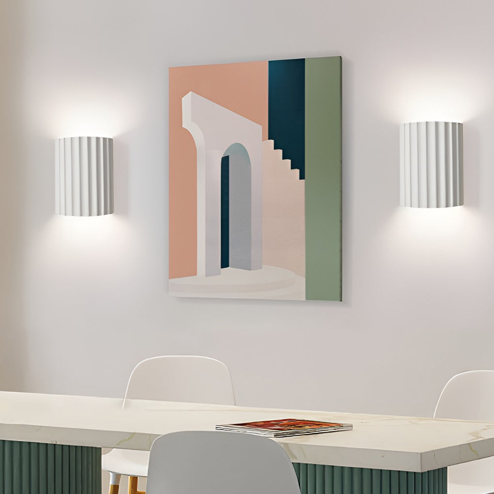 Nordic Ribbed Wall Sconces - Up and Down LED Lighting