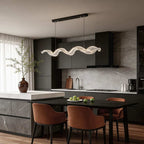 Modern LED Ribbon Pendant Light - Wave Design Ceiling Fixture