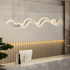 Modern LED Ribbon Pendant Light - Wave Design Ceiling Fixture