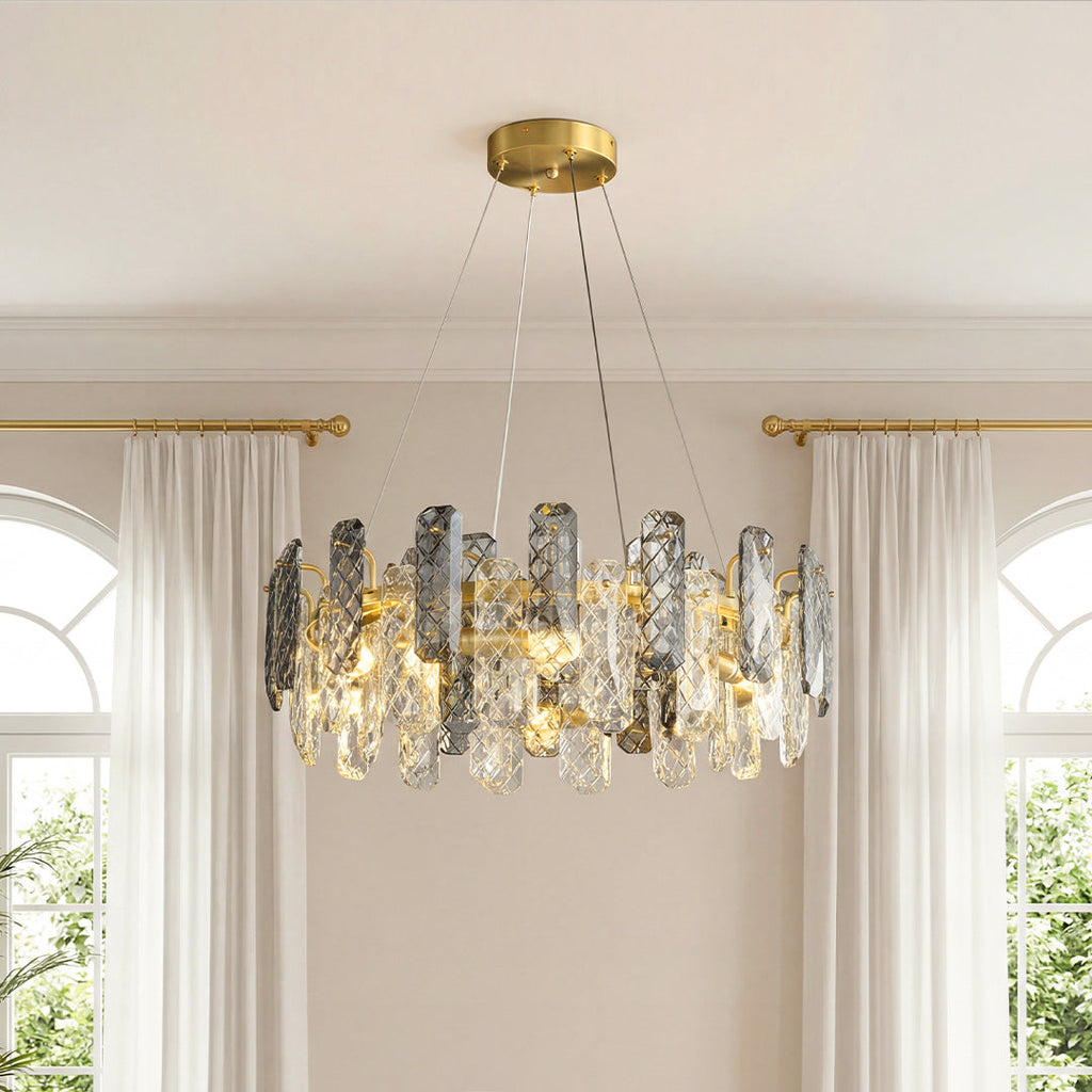 Modern Crystal Ceiling Light with Eye Protection