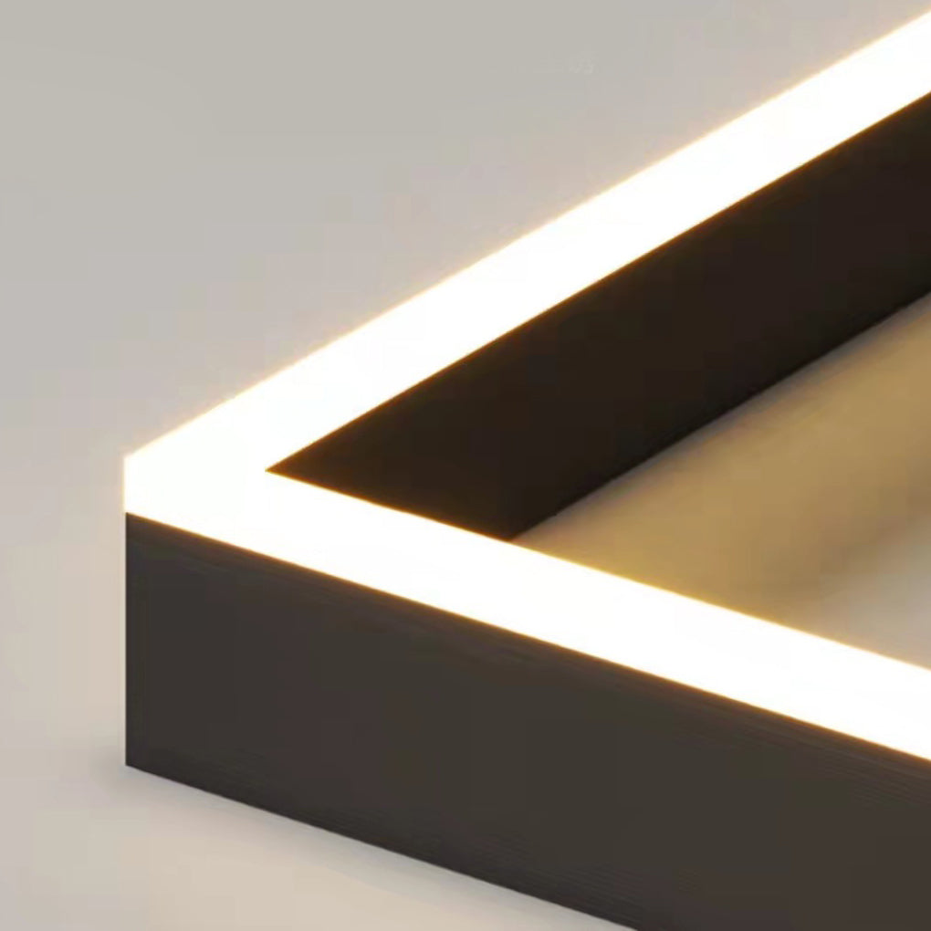 Modern Black LED Square Ring Chandelier Ceiling Light
