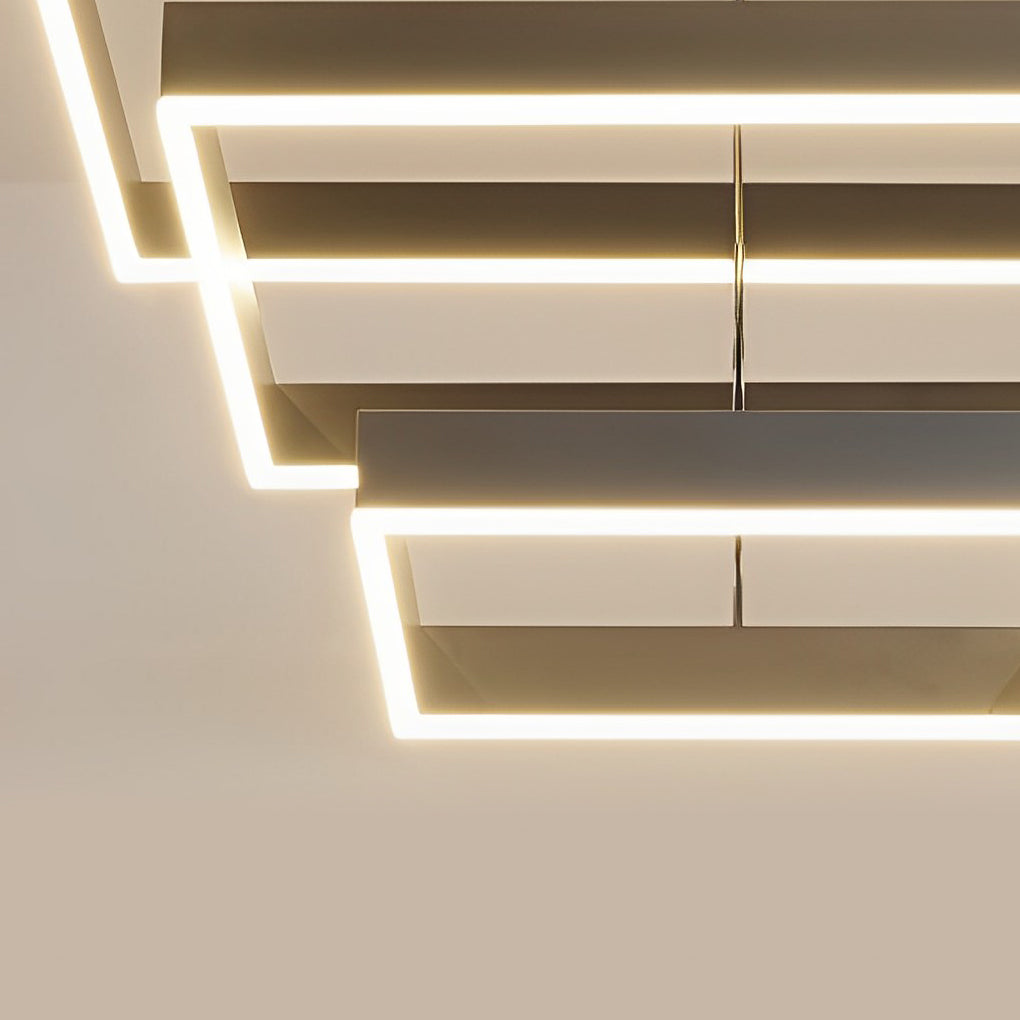 Modern Black LED Square Ring Chandelier Ceiling Light