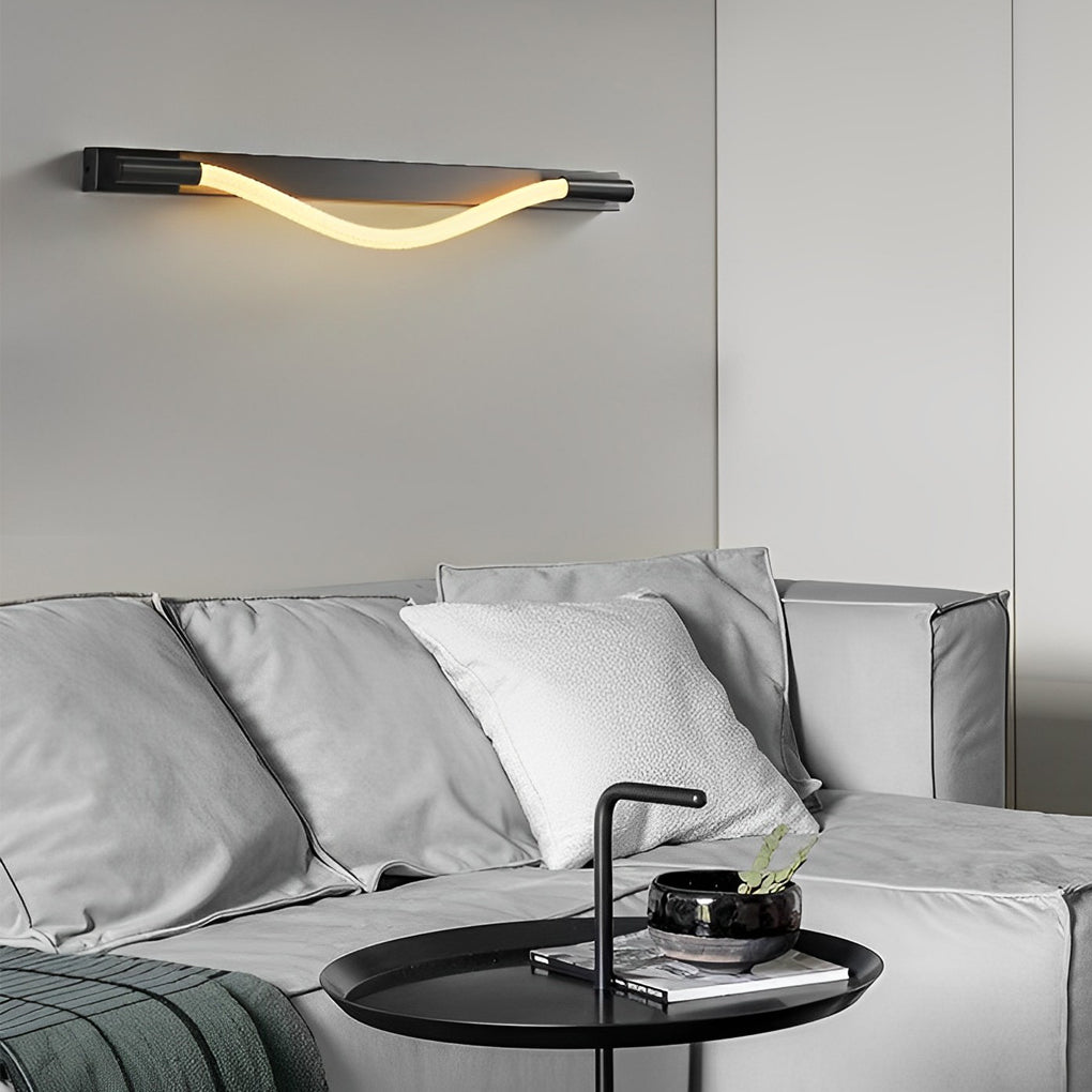 Minimalist LED Rope Wall Sconce - Flexible Metal Light Fixture