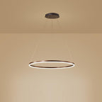 Modern Black LED Ring Chandelier - Aluminum Ceiling Light