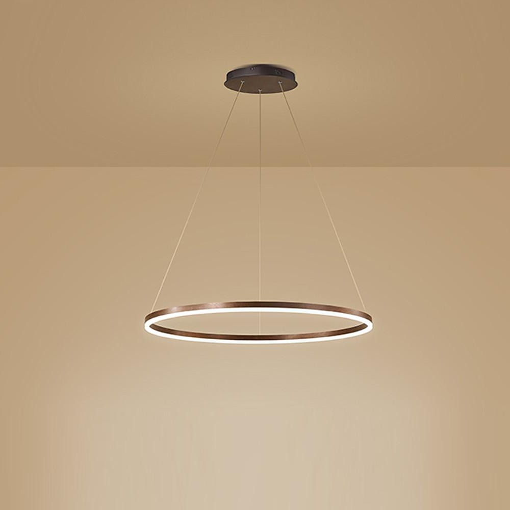 Modern Black LED Ring Chandelier - Aluminum Ceiling Light