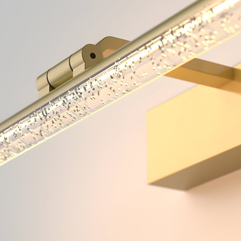 Modern Dimmable LED Bathroom Vanity Light with Rotatable Seeded Acrylic Shade