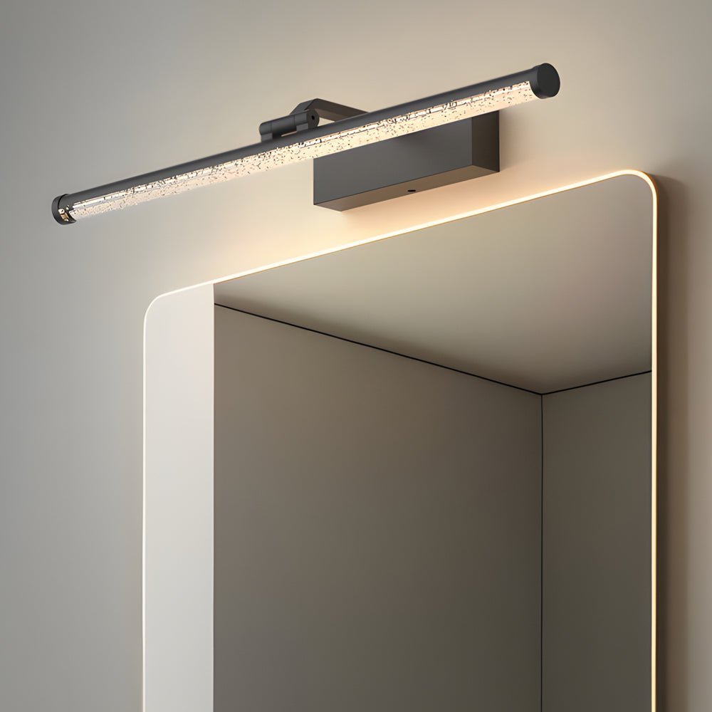 Modern Dimmable LED Bathroom Vanity Light with Rotatable Seeded Acrylic Shade