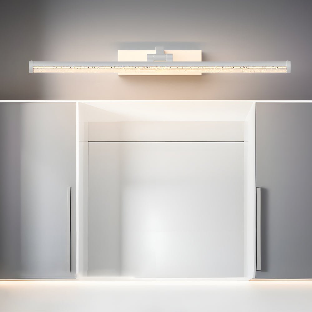 Modern Dimmable LED Bathroom Vanity Light with Rotatable Seeded Acrylic Shade