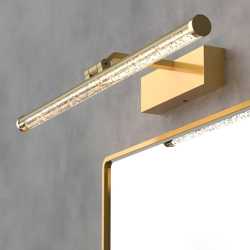Modern Dimmable LED Bathroom Vanity Light with Rotatable Seeded Acrylic Shade